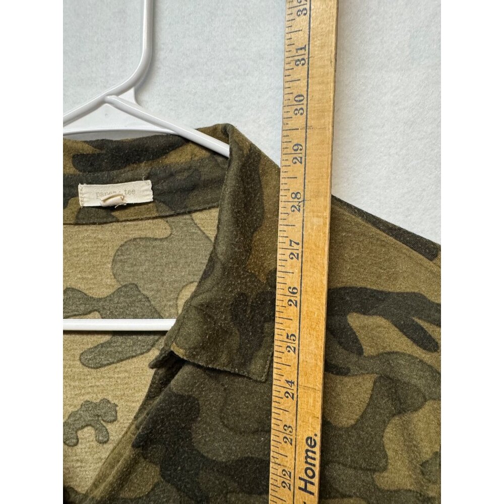 Camo Button-Up Shirt By Paper + Tee Size L Cotton Womens Casual Wear - Picture 6 of 8